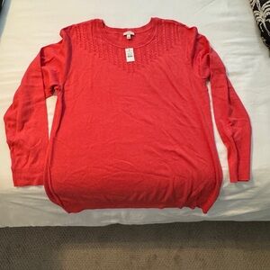 Talbots Coral Cable Sweater